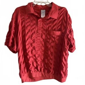 XL  - Men's - John Blair -‎ Short Sleeve Polo Shirt - Red Patterned